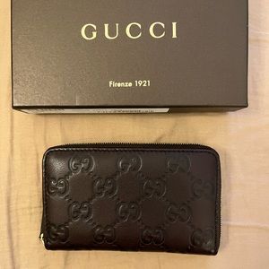 Gucci Guccissima Zip Wallet (Brown)